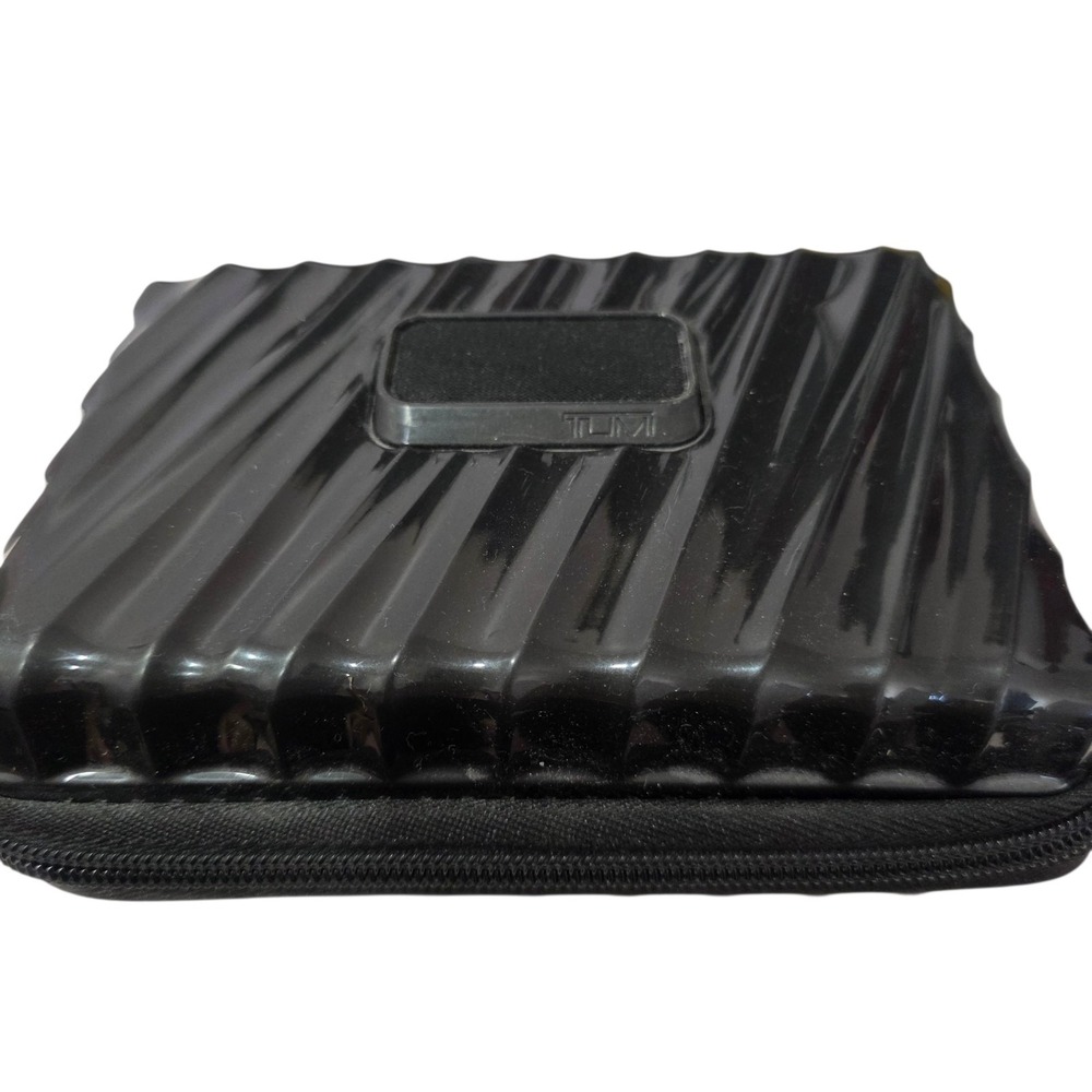 Vintage TUMI for Delta Black Hardshell Amenity Kit Travel Toiletry Cosmetic Bag